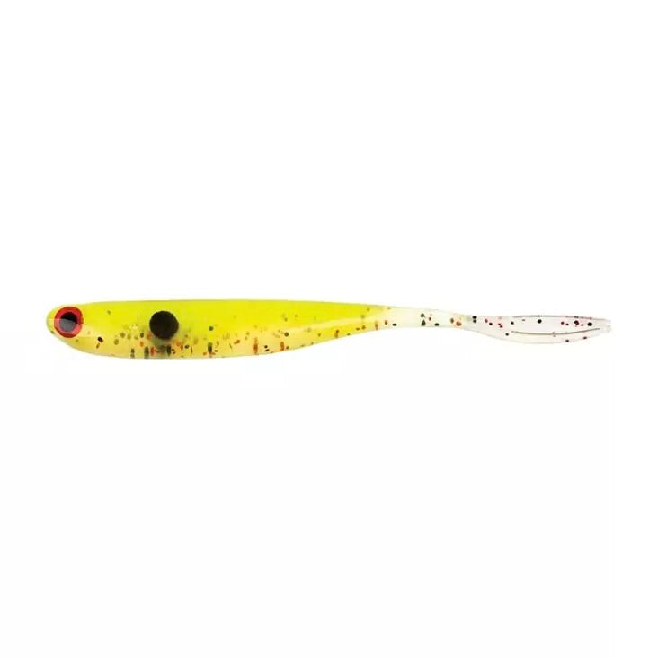 Berkley Sneak Minnow Speckled Lime keltainen V-pyrstö jigi