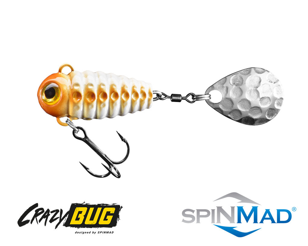 vaalea, valkoisen ja oranssin värinen, ötökän mallinen spintail