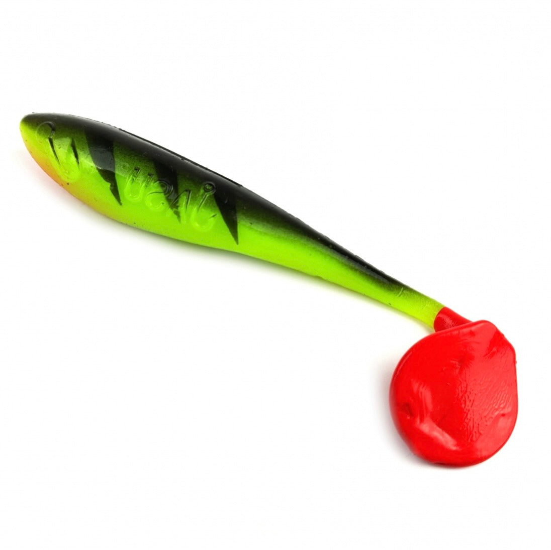 Jasu Louhi 116 vihreä musta raitainen  jigi. Voimakas uintinen jigi, erityisesti ahvenen kalastukseen.  6cm 8cm ja 10cm koossa