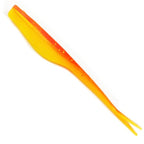 Jasu Tiera 106 Keltainen jigi oranssilla selällä.
Herkkäuintinen, V-pyrstöinen jigi. Toimii myös pilkkijiginä. Saatavilla 6cm,8cm,10cm ja 14cm koossa.