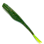 Jasu Tiera 122 tumman vihreän värinen jigi  neonkeltaisella pyrstöllä ja hileillä.
Herkkäuintinen, V-pyrstöinen jigi. Toimii myös pilkkijiginä. Saatavilla 6cm,8cm,10cm ja 14cm koossa.