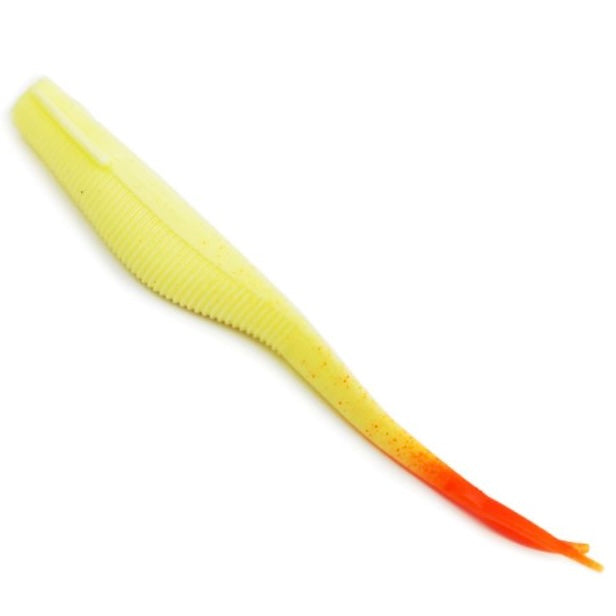 Jasu Tiera 132 kerman valkoinen jigi,punertavalla pyrstöllä.
Herkkäuintinen, V-pyrstöinen jigi. Toimii myös pilkkijiginä. Saatavilla 6cm,8cm,10cm ja 14cm koossa.