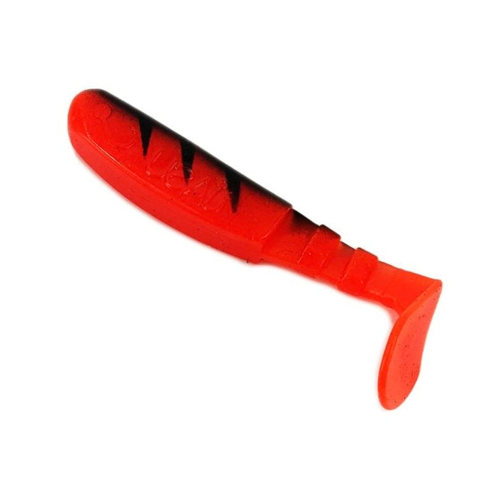 Jasu Ukko 136, punainen jigi mustalla selällä. Suunniteltu ahvenelle ja kuhalle.