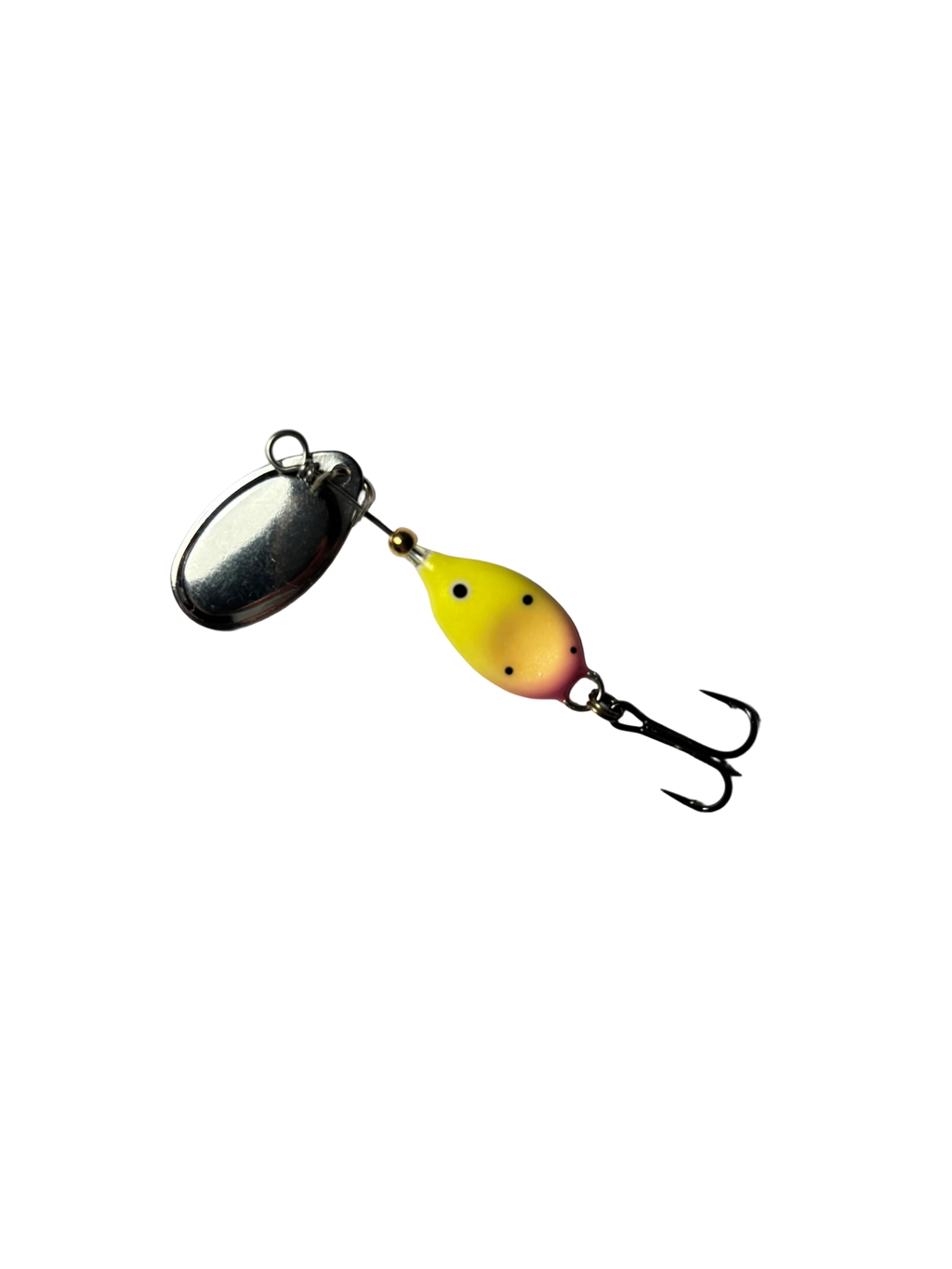 keltainen lippauistin mustilla pisteillä, hopeinen lippa.