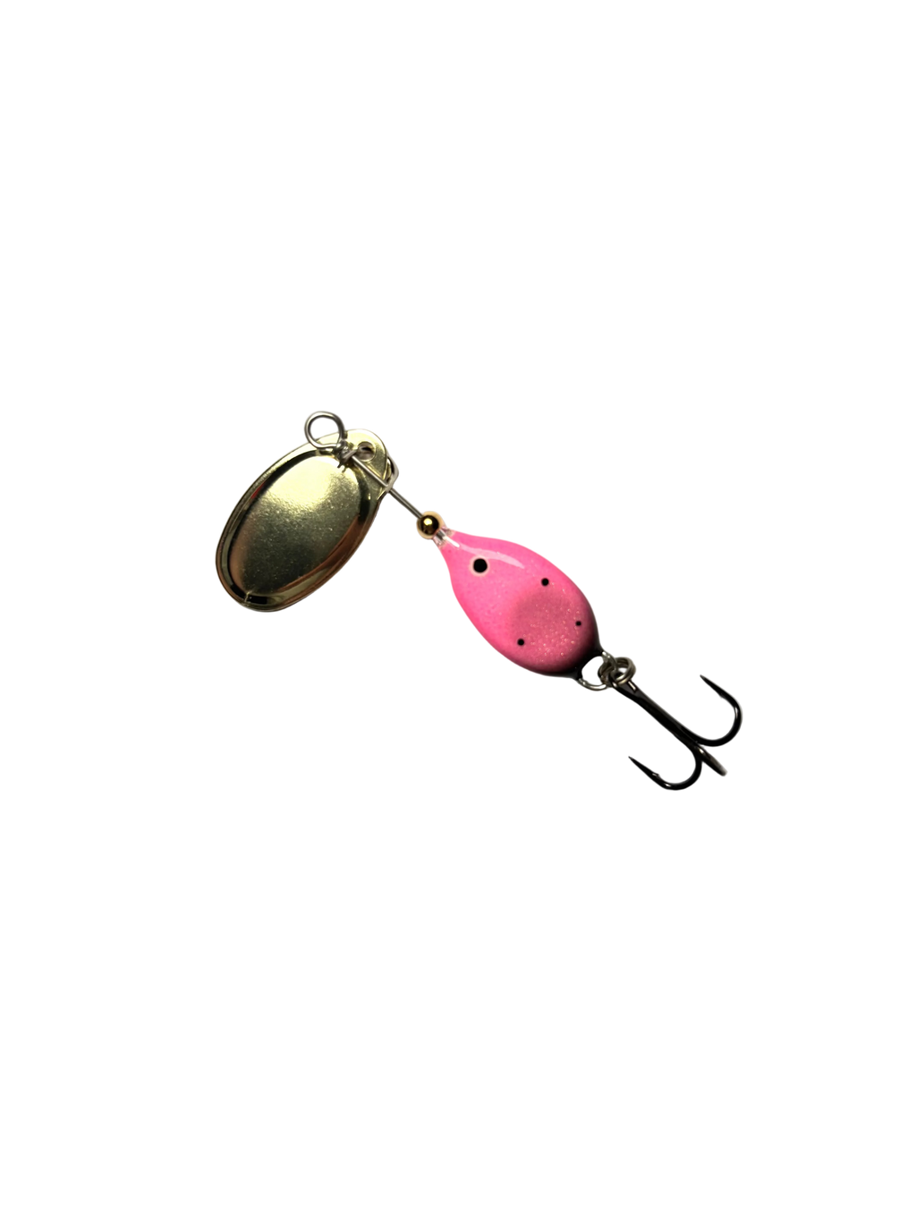pinkki lippauistin mustilla pisteillä, kultainen lippa.