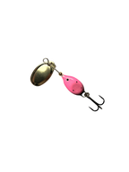 pinkki lippauistin mustilla pisteillä, kultainen lippa.